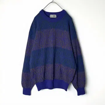 미즈노 그랜드 모나크 올 패턴 니트 스웨터 빈티지 레트로 구제 의류