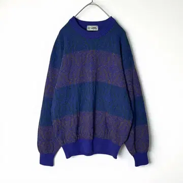 미즈노 그랜드 모나크 올 패턴 니트 스웨터 빈티지 레트로 구제 의류