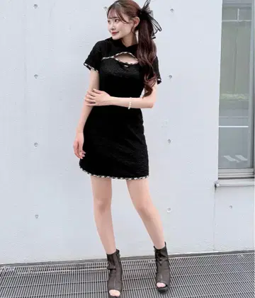 NOMAE 리본 후디 미니 원피스
