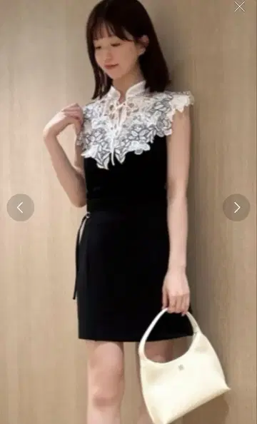 snidel 레이스 칼라 슬리브리스 니트