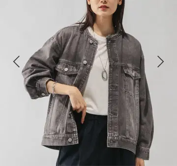글로벌 워크 가벼운 GOOD 데님 자켓 노카라