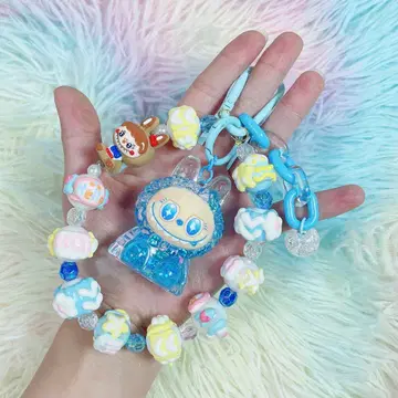 1점 래브부(LABUBU) 오일 피규어 액체 키링 [ 스카이블루 ]