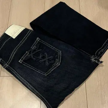 GYDA 스핀들 포켓 데미지 데님 다크 블루
