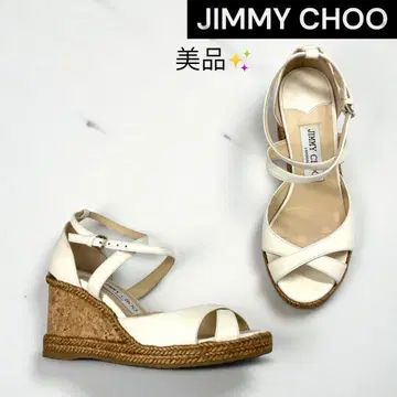새상품급 JIMMY CHOO 플랫폼 샌들 아이보리 36 23cm