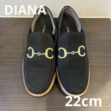 블랙 슬립온 플랫슈즈 DIANA 22cm