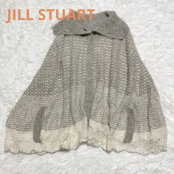 JILL STUART 니트 모헤어 혼방 판초 가디건 그레이