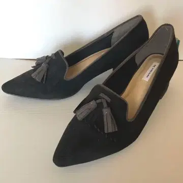 새상품 마리끌레르 블랙 스웨이드 펌프스 25cm