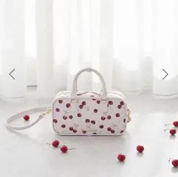 메종 드 플뢰르 체리 패턴 보스턴 백 Maison de FLEUR