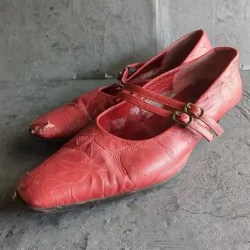 [ 히미코 ] 히미코 (23 1/2) 메리제인 레드 플랫슈즈