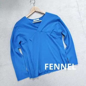 FENNEL 페넬 카슈쿨 니트 코발트 블루 M 리브 니트