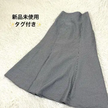 새상품 잉그 하이웨스트 레이스업 플레어 스커트 롱 깅엄 체크