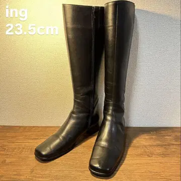 [ 새상품급 ] ing 롱 부츠 엘라스틱 사이드 지퍼 달린 23.5cm