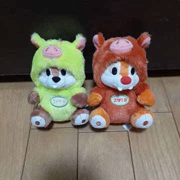 디즈니 리조트 칩과 데일 봉제 인형 경자년