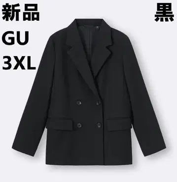 새상품 GU 블랙 더블 브레스트 자켓 3XL 빅 사이즈
