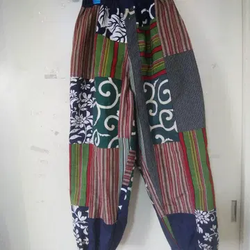 울트라 웜 전체 안감 부착 패치워크풍 캐주얼 팬츠