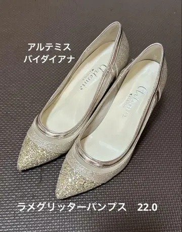 골드 라메 글리터 펌프스 22cm
