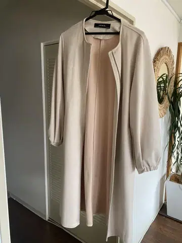 ZARA BASIC 베이지 롱 코트 스웨이드 느낌
