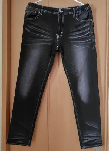 안감 따뜻한 슬림핏 블랙 데님