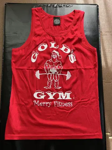 골드짐 산타 탱크탑 레드 M size 미사용품
