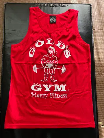 골드짐 산타 탱크탑 레드 M size 미사용품