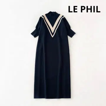 LE PHIL 새상품급 라인 오버 원피스 사이즈 1 블랙