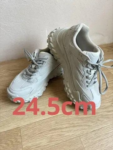 변형 볼륨 밑창 통굽 스니커즈 24.5cm 그레이