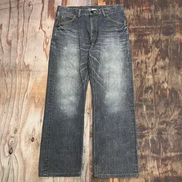 90s Lee 와이드 스트레이트 블랙 데님 팬츠 일본제 VINTAGE