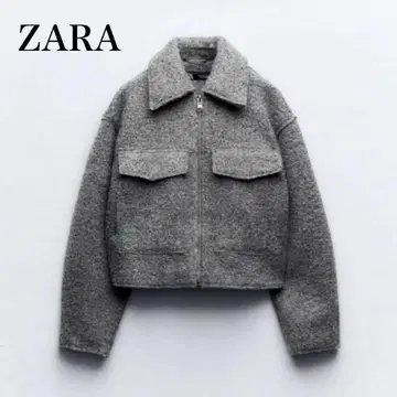[ 미사용품 ] ZARA 부클레 크롭 자켓 그레이 L 사이즈