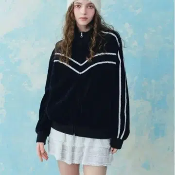 헤더 피코 레이스 라인 ZIP 블루종