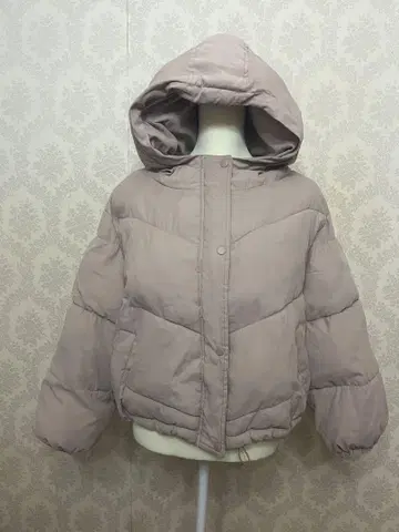 후드 부착 얇은 핑크 다운 자켓