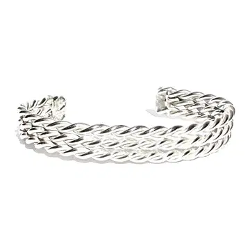 10mm Sterling Twisted Three Line Bangle