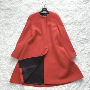 새상품급 ATON 에이트 노카라 케이프 코트 롱 울 A라인 2