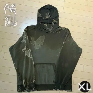 귀신 페이드 오버 사이즈 데미지 후드티
