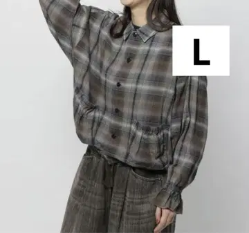 nicoand - 니코앤드 시어 포켓 체크 셔츠 그레이 L