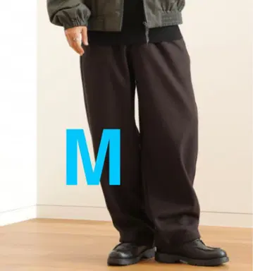 UNIQLO U 브러쉬드 맨투맨 와이드 팬츠 다크 브라운 M