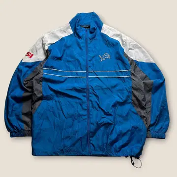 90s NFL 라이온즈 나일론 자켓 블루 팀 로고