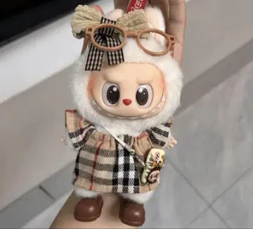 labubu 러브봉제 인형 의류 15cm 17cm 체크 원피스 5세트