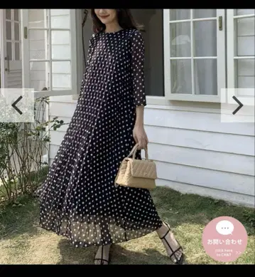 birthdaybash LONG PLEATS DRESS LS IN DOT