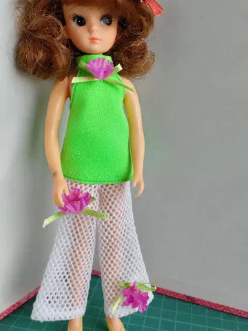 초대 리카 사이즈 형광 키미도리색 의류 세트