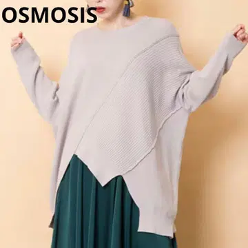 W32 OSMOSIS 절개 리브 니트 풀오버
