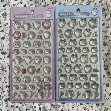 치이카와 (먼작귀) 모자 꽁지 드롭 씰 2종 세트 BONBON DROP