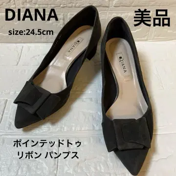 새상품급 DIANA 스틸레토 그레이 스웨이드 리본 펌프스