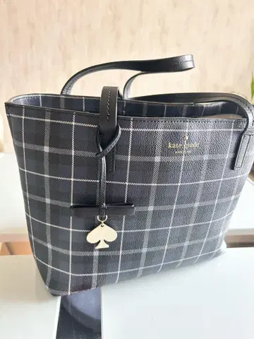 케이트 스페이드 체크 무늬 토트백