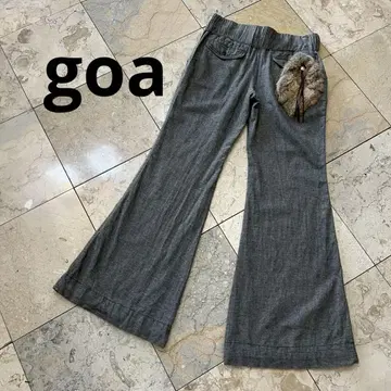 고아 [ goa ] 00s y2k 그런지 퍼 포함 플레어 팬츠
