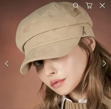 Peach 마도로스 캡 로고 헌팅 헌팅 캡 베이지