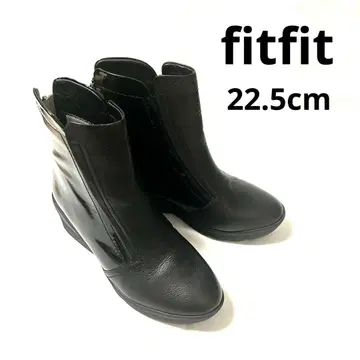 fitfit 통굽 웨지솔 사이드 고어 부츠 블랙 22.5cm