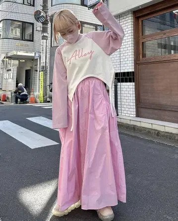 Alley by w closet 핑크 플레어 스커트