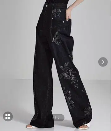 fetico 별주 rose denim pants 사이즈 2 블랙