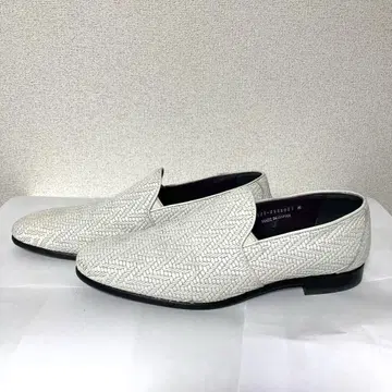 토네이도 마트 슬립온 가죽 화이트 비즈니스 슈즈 뜨개질 천연 가죽