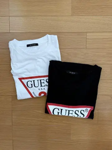 GUESS 트라이앵글 로고 T셔츠 2장 세트